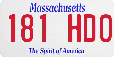 MA license plate 181HD0