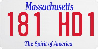 MA license plate 181HD1