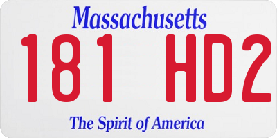 MA license plate 181HD2
