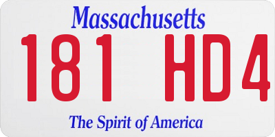 MA license plate 181HD4