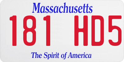 MA license plate 181HD5