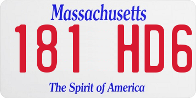 MA license plate 181HD6