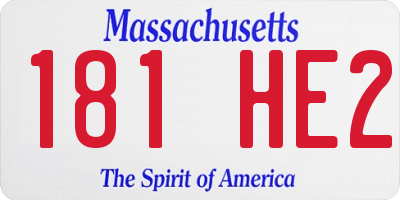 MA license plate 181HE2