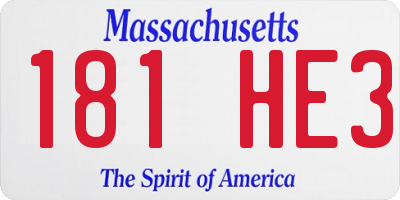 MA license plate 181HE3
