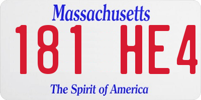 MA license plate 181HE4