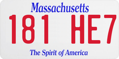 MA license plate 181HE7