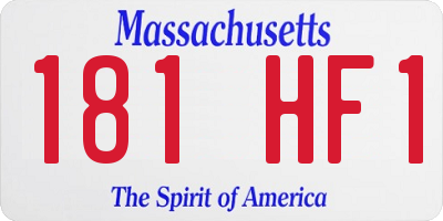 MA license plate 181HF1