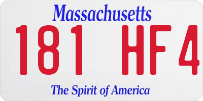 MA license plate 181HF4