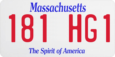 MA license plate 181HG1