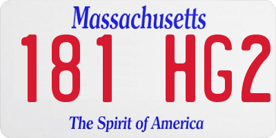 MA license plate 181HG2