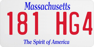 MA license plate 181HG4