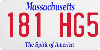 MA license plate 181HG5