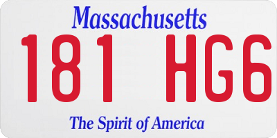 MA license plate 181HG6