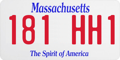 MA license plate 181HH1