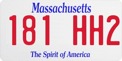 MA license plate 181HH2