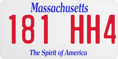 MA license plate 181HH4