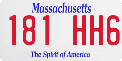 MA license plate 181HH6