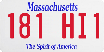 MA license plate 181HI1