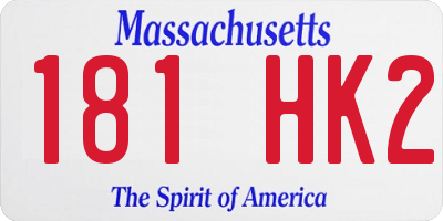 MA license plate 181HK2