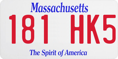 MA license plate 181HK5