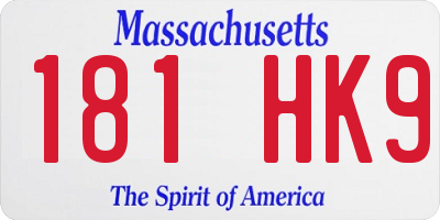 MA license plate 181HK9