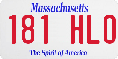 MA license plate 181HL0