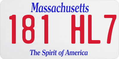 MA license plate 181HL7