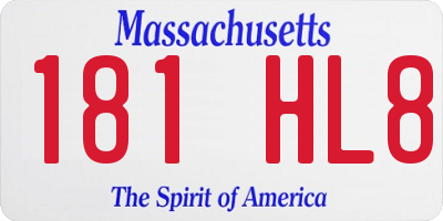 MA license plate 181HL8