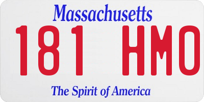 MA license plate 181HM0