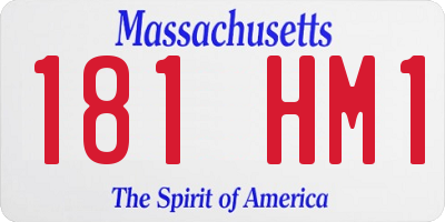 MA license plate 181HM1