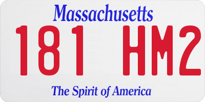 MA license plate 181HM2