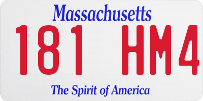 MA license plate 181HM4