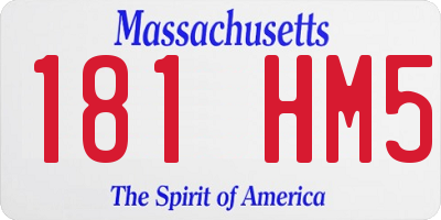MA license plate 181HM5