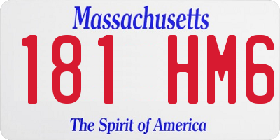 MA license plate 181HM6