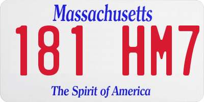 MA license plate 181HM7