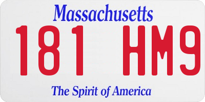 MA license plate 181HM9