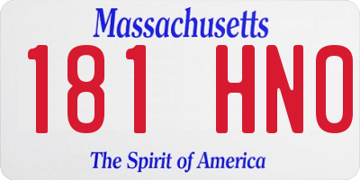 MA license plate 181HN0