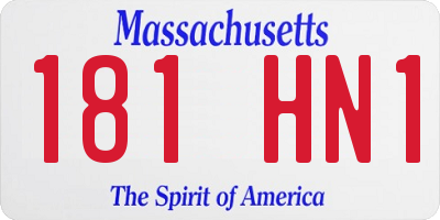 MA license plate 181HN1