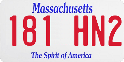 MA license plate 181HN2