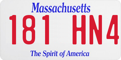 MA license plate 181HN4