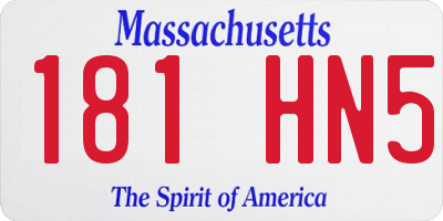 MA license plate 181HN5
