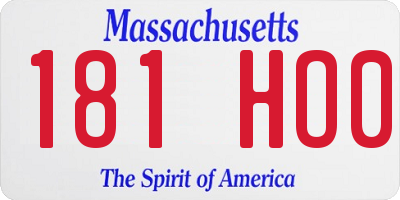 MA license plate 181HO0
