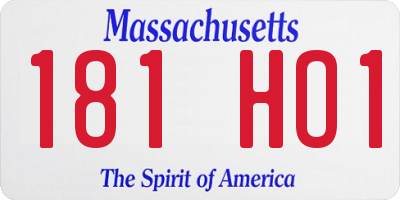 MA license plate 181HO1
