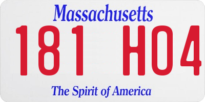 MA license plate 181HO4