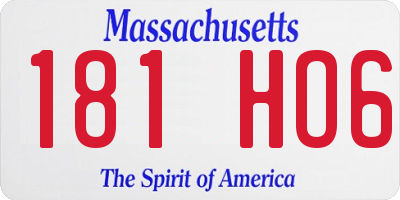 MA license plate 181HO6