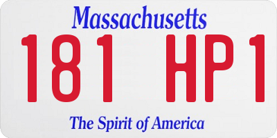 MA license plate 181HP1