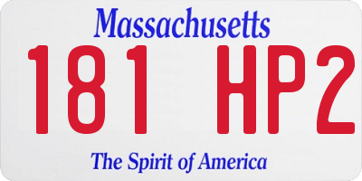 MA license plate 181HP2