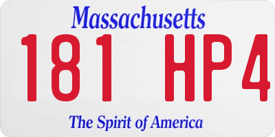 MA license plate 181HP4