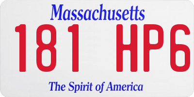 MA license plate 181HP6