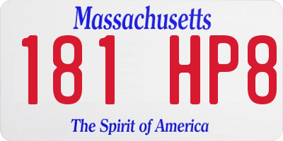 MA license plate 181HP8